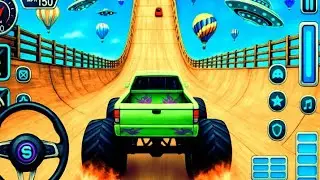 Monster Truck Mega Ramp Extreme Racing // Impossible GT Car Shunts / Car Game / Android GamePlay