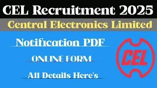 CEL ITI Diploma recruitment 2025|| CEL Technician vacancy 2025||