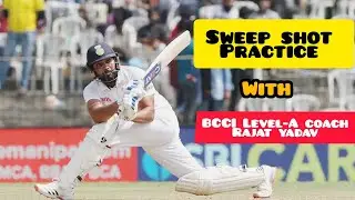 Sweep shot masterclass (practice) #cricket #coachrajat #batting
