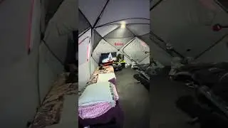 Ice Camping in Luxurious OFF-GRID Tent!! #fishing #walleyefishing #icefishing