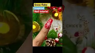 Easy diy❄️snow flake 💅tutorial / nail for🎄 #christmas #holiday #nails #nailshorts #diy #snow #red
