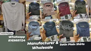 Plain Satin Shirts Partywear | Manufacturer And Wholesaler Mumbai | Book Now