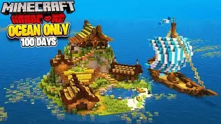 100 days on ocean only world in hardcore 🤯 #minecraft #hardcore #100days