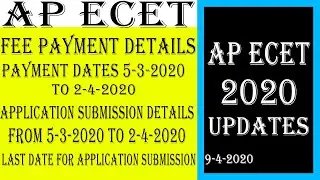 Ap Ecet 2020 fee payment and application form submission details for ecet students