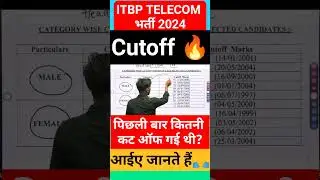 Cutoff🔥 ITBP Telecom भर्ती 2024 | ITBP Head Constable Communication Previous year cutoff 🔥