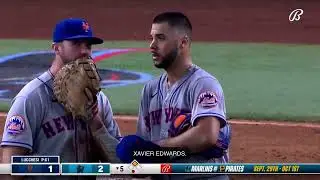 Joey Lucchesi seeing ghosts covering 3rd base.