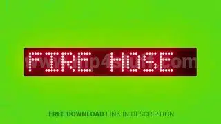 Fire Hose Scrolling Red Dot Matrix LED Text Animation on Green Screen Seamless Loop