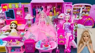 11 Minutes Satisfying With Unboxing Cute Barbie Princess Bedroom Dress Up Playset ASMR Review