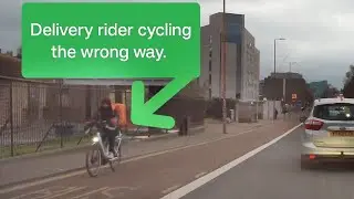 Delivery riders have their own rules 🤣 cycling the wrong way in a bus lane.
