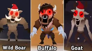 NEW BUFFALO MONSTER - 99 Nights in the Forest Wild West ALL JUMPSCARES -Wild Boar Vs Goat Vs Buffalo