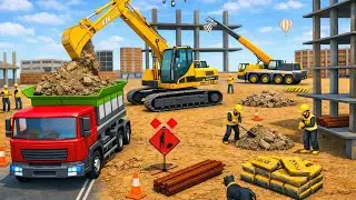 City Road Construction Games for Kids 🚜 | JCB Excavator Gameplay