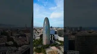 Torre Agbar Barcelona Spain Beautiful DJI MINI 3 PRO VIDEO #shorts #djimini3pro #dronevideo