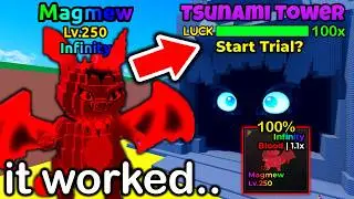 Using MAX TSUNAMI TOWER For NEW MAGMEW BRAINROT in Escape Tsunami For Brainrots