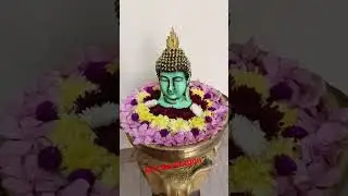 Urli decoration with buddha statue/using my terrace garden flowers /urli decoration