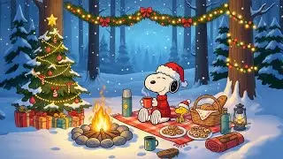 🔥 Snoopy Winter Relaxing Picnic Scene 🌨️ Peaceful Holiday Moments for Study & Chill