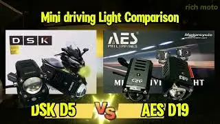 AES D19 and DSK D5 mini driving lights comparison and testing