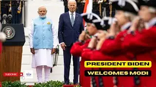 President Biden welcomes Modi with an official arrival ceremony on the White House&rsquo;s South Lawn.