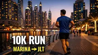 10KM Evening Run in Dubai Marina & JLT 🌇 | City Lights, Cool Breeze & Pure Motivation