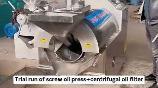 Spiral oil press+centrifugal oil filter production line customer production and use site#oilpress