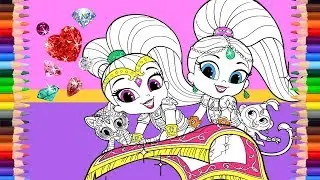 Shimmer and Shine Coloring Pages| Glitter Coloring For Girls
