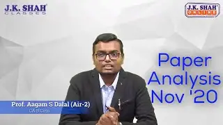 Paper Analysis For All Nov 2020 CA Exams by JK Shah Classes | Final | Inter | Foundation