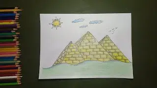 رسم الاهرامات بطريقه بسيطه | تعليم رسم الاهرامات بطريقه سهله للمبتدئين | خطوه بخطوه