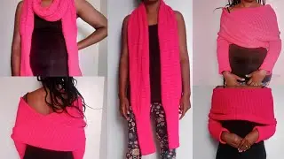 Machine Knitted Wrap Me Shawl // Sweaterscarf Pattern