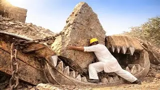 Blood, Sweat & Stone: How Rock Crusher Workers Push Through Everything!!!#dangerous ☠️👹😱☠️