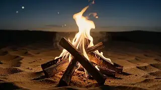 ASMR Campfire in the Desert | Crackling Fire Ambience
