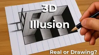 Невероятный 3D-рисунок карандашом! Выглядит настолько реалистично, что вы засомневаетесь в своих ...
