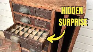 I Restored a 1920s Printer&rsquo;s Cabinet and Found a Hidden Print Shop Relic | ASMR restoration