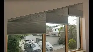 Shaped Motorised Duette Blinds with Somfy 24v motors.