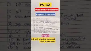pa / sa document verification all required documents !!