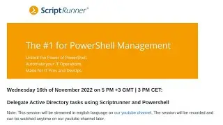 Delegate Active Directory tasks using Scriptrunner and Powershell