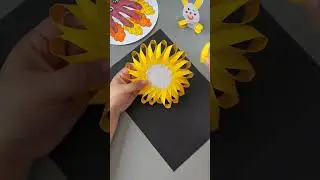 Ribbon 🎗️ Sunflower 🌻🌻 #craft #easy #diy #origami #paper #crafts #art #5minutecrafts #artandcraft