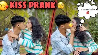 HUA KISS  GLTI SE HAMARE BICH 😘😳| HASIB KA REACTION 😂😙#pranks #viral #couple 
