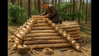 Building a pyramid hut