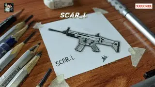 ScarL gun Drawing |gun drawing |bgmi gun |free fire gun |pubg gun, drawing Sandeep Singh arts