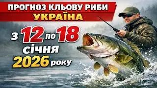 ПРОГНОЗ КЛЬОВУ в Україні з 12 по 18 січня 2026. Кидай все і на риболовлю!