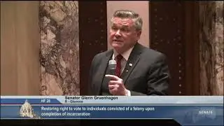 Senator Gruenhagen speaks on the Democrats' felon voting bill