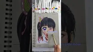 Drawing KANAO in 4 different styles//#art#drawing #shorts#animedrawing #demonslayer#kanao#kny#anime