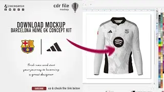 Barcelona away gk kit by adidas | unofficial mockup jersey coreldraw #freedownload