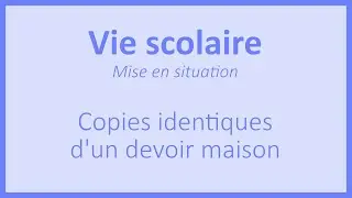 Copies identiques d'un devoir maison - Mise en situation
