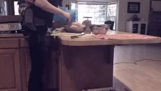 40lbs of Zaycon Fresh Chicken breast processing by Megan