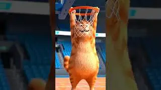 Fat Cat Basketball Dunk Disaster! #funnycat #fatcat #pixarstyle #cgishorts #cartooncomedy #pixarfail