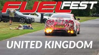 Supercars and Modified cars leaving Fuel Fest UK 2019