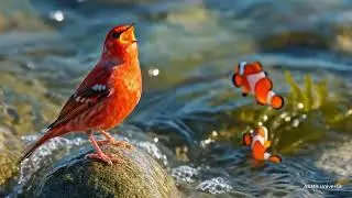 Melodic Canary Singing by the Rocky Seaside | Relaxing Nature Sounds