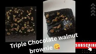 Free baking class -  Triple chocolate  Walnut brownie eggless 😋 #brownierecipes #fudgybrownies