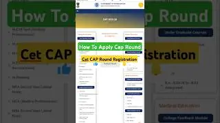 how to apply cet cap round #capround cet cap round registration 2025