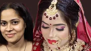 Indian Bride Eye Makeup Tutorial/Step by step/ HD Bridal Makeup for Beginners 